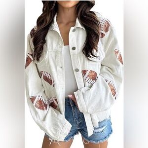 Vintage Cropped Corduroy Football Shacket - NWT!